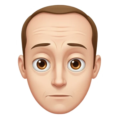 Guy with an extremely large forehead, comically huge forehead, male character sticker