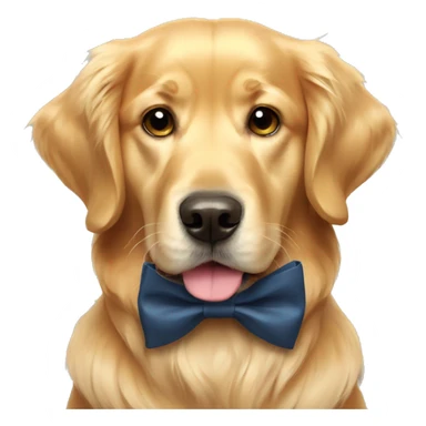 Golden retriever with bow tie sticker