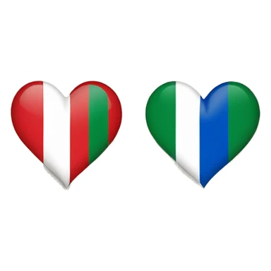 Russian and Italian flag in a heart sticker