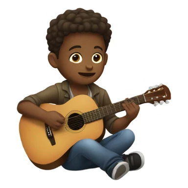 Boy playing guitar  sticker