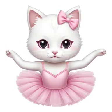 Ballerina white cat sticker