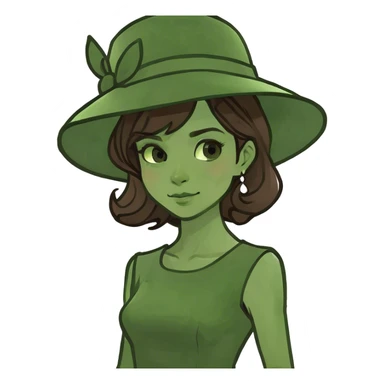 brownhair girl in elegant dress sticker