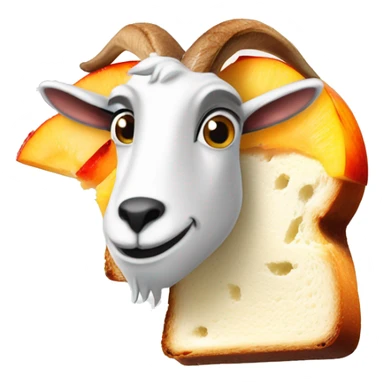 Goat cheese and grilled peach toast sticker