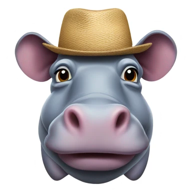 Hippo with a farmer hat sticker
