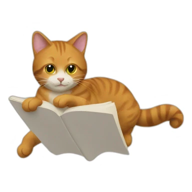 a read cat flying sticker