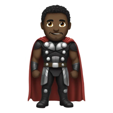 A black superhero made in the image of Thor. sticker