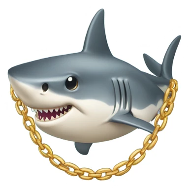 Shark with a gold chains sticker