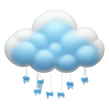 Cloud with bows hanging sticker