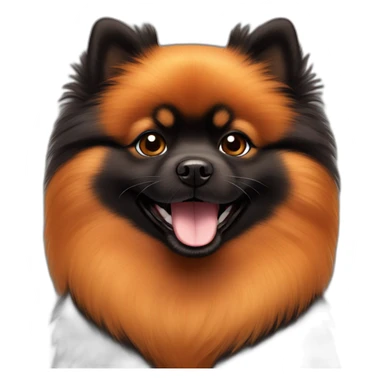 smiling black-orange pomeranian sticker