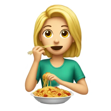 girl eating spaghetti  sticker