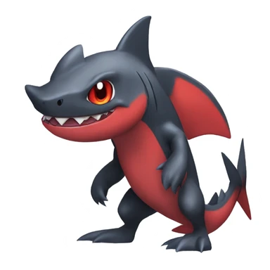 Cute cool black red nargacuga-shark animal hybrid Fakemon full body sticker