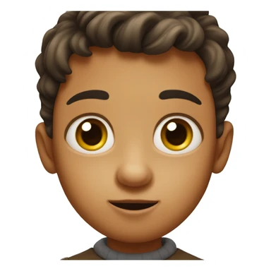 Brow-furrowing, big-eyed little boy sticker