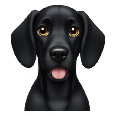 Black dog with floppy long ears sticker