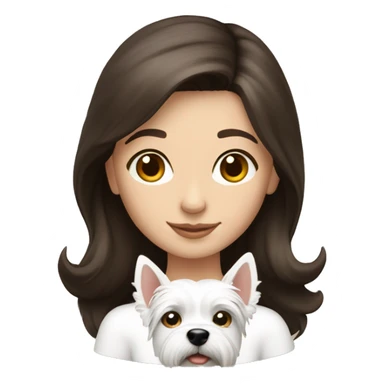 Brunette girl with westie sticker