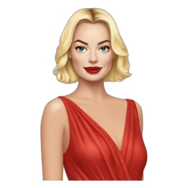 Margot robbie en mini robe rouge sticker