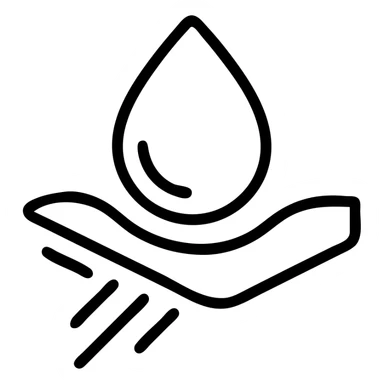 outlined icon of a water droplet sliding on glossy black paint of a premium vehicle, clean lines, subtle repellent effect with water lines moving away, modern and simple sticker