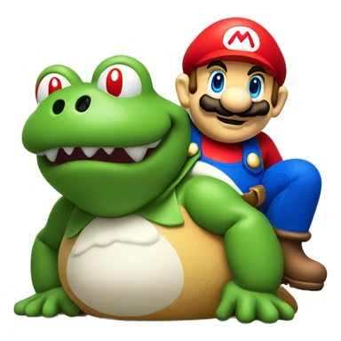 Super Mario with toad sticker