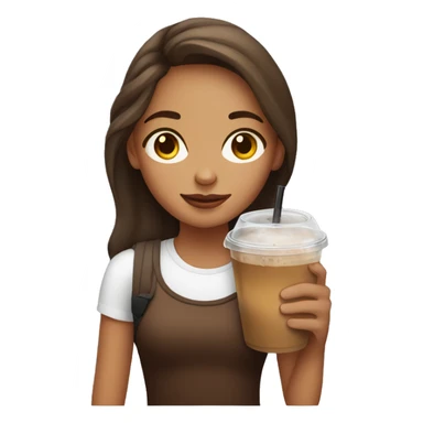 Girl with ice coffee sticker