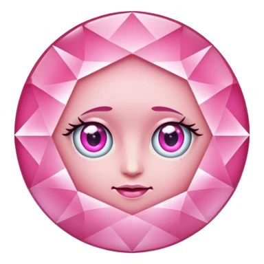 pink diamond with eyes, no mouth, shiny and beautiful sticker
