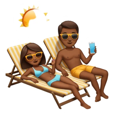 quiero que pongas ubna apreja morena tomando el sol y relajados sticker