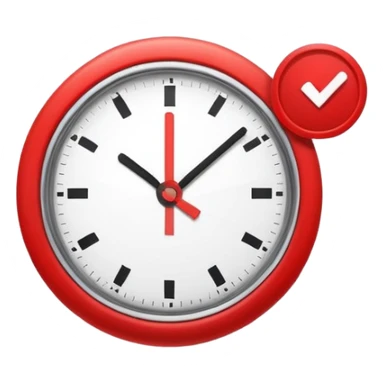 event notification icon, iPhone system icon style, clock with notification badge, minimal, modern, app UI sticker