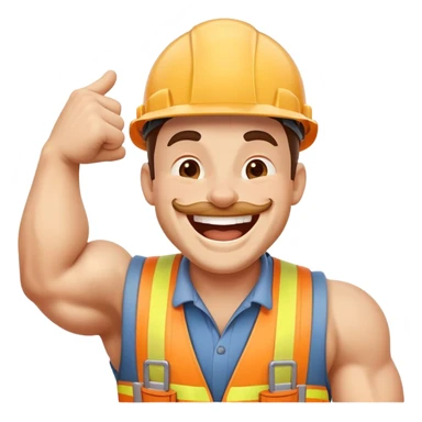 builder laughing exaggeratedly sticker
