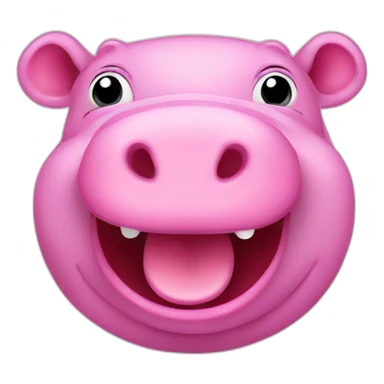 happy pink hippo sticker