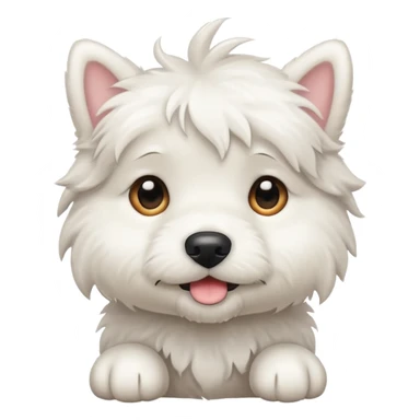 Scruffy white puppy sticker