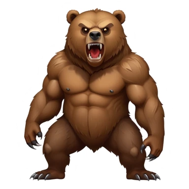 Tough wild grizzly bear with angry eyes, sharp teeth, and powerful stance sticker
