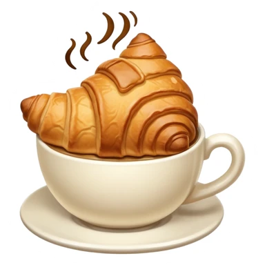 Croissant and capuccino breakfast sticker
