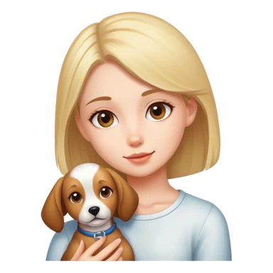 girl with a pet dog sticker