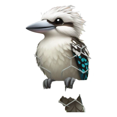 kookaburra in soccer goal sticker