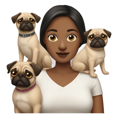 Woman with pugs sticker