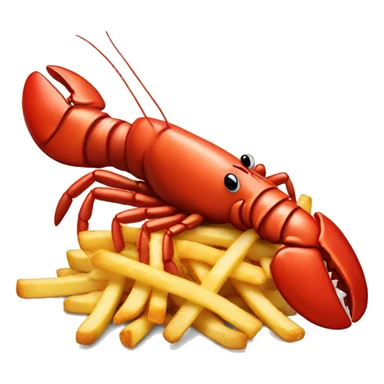 lobster with a french fry sticker