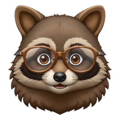 Racoon with glasses sticker