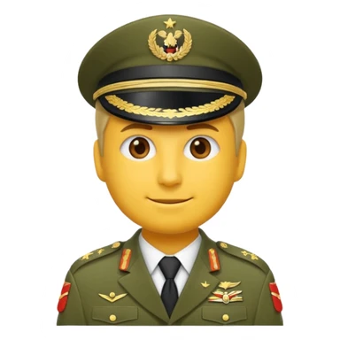 Eine salutierenden Emoji (Hautfarbe: weiß) in Armee Klamotten männlich  sticker
