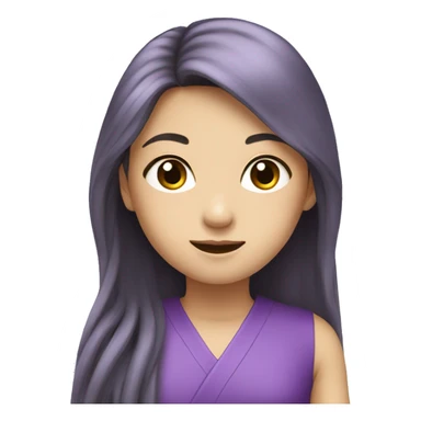 Long hair Japanese girl in purple dress  sticker