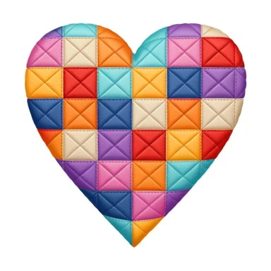 patchwork quilt themed heart sticker