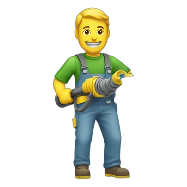 Man spraying hose sticker