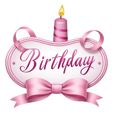 birthday sign in pink and white sticker
