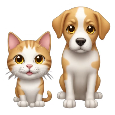 cat and cute dog sticker
