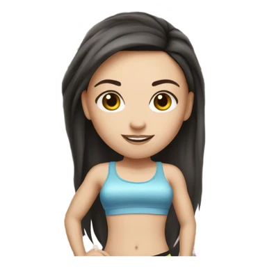 White girl dark hair Zumba  sticker