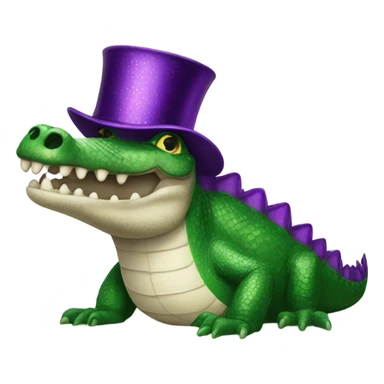 Mardi Gras alligator  sticker