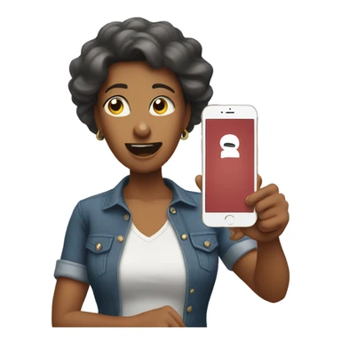 Mom pointing at the phone mad sticker