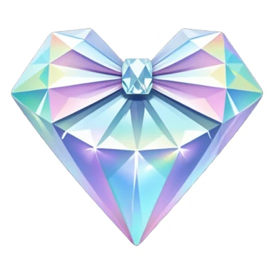 white bow shaped 56-carat iridescent diamond sticker