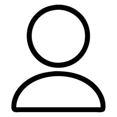 Create a simple profile (user) icon in a minimalistic style with a thick gray outline, no fill, no text, transparent background. Match the style of the previous sparkles icon with thick outline. sticker