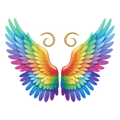 Tiny small mini left and right rainbow angel wings. sticker