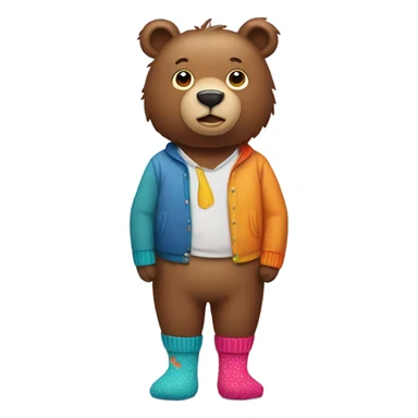 Bear wearing socks sticker
