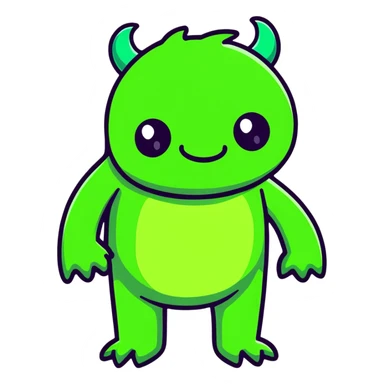 cute green monster sticker