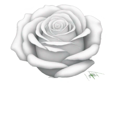 White glitter rose  sticker